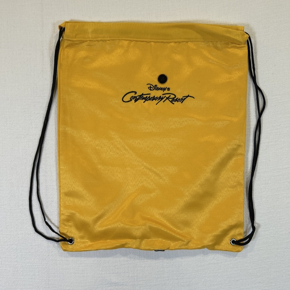 Disney Contemporary Resort Yellow Drawstring Backpack 16.5in Tall
